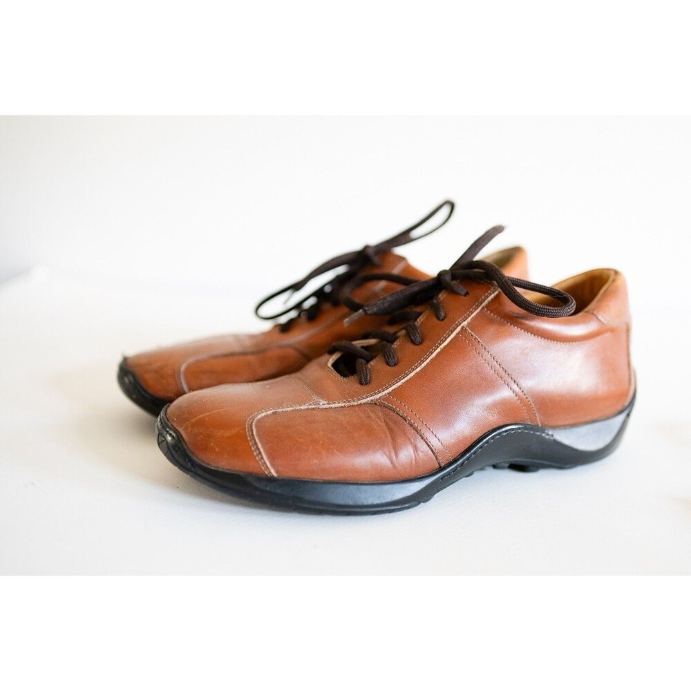 Men's Brown Leather Casual Lace-Up Shoes
